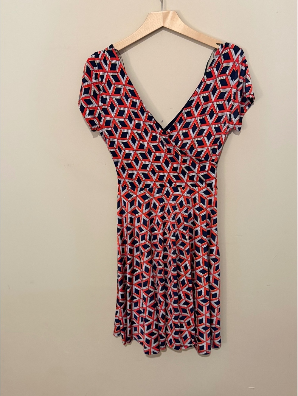 Geometric Print Short Sleeve Dress